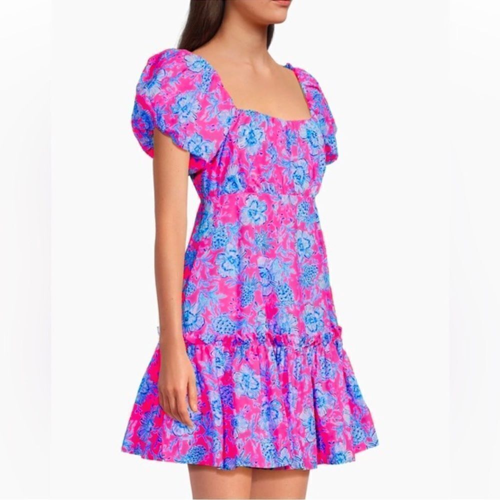 Lilly Pulitzer Nastia Floral Cotton Puff-Sleeve Minidress